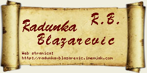 Radunka Blažarević vizit kartica